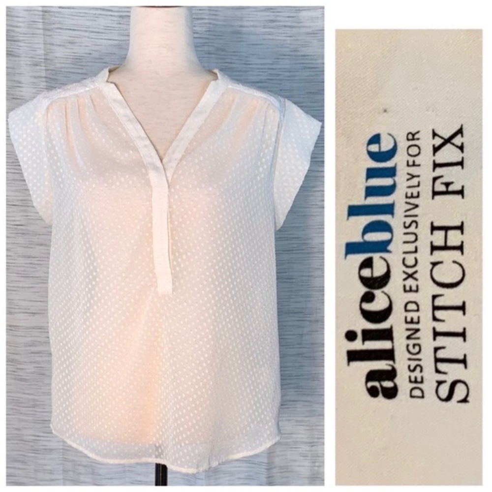 Alice Blue winter white thin tunic top.